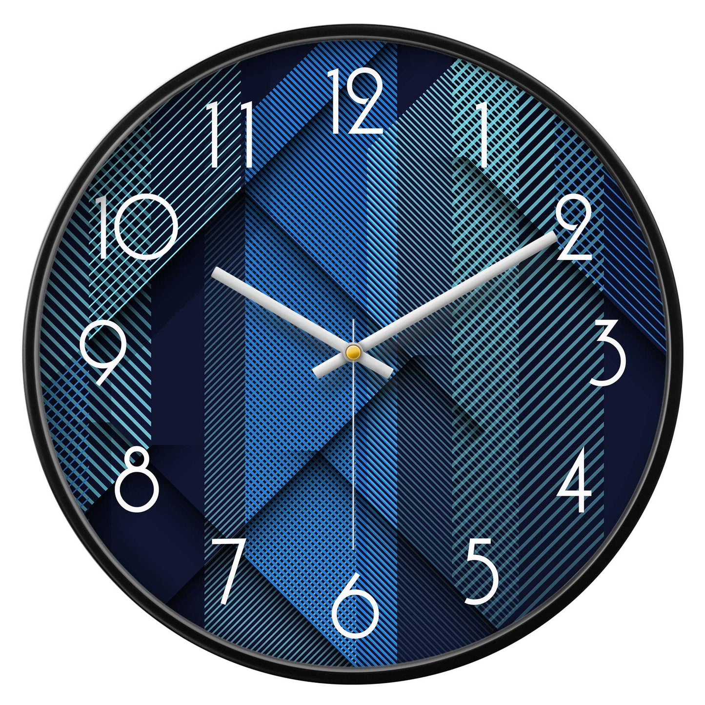 Silent Non-Ticking Analog Wall Clock, Gradient Black, 12''